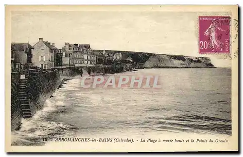 Cartes postales Arromanches les Bains La Plage a Maree Haute et la pointe du Grouin