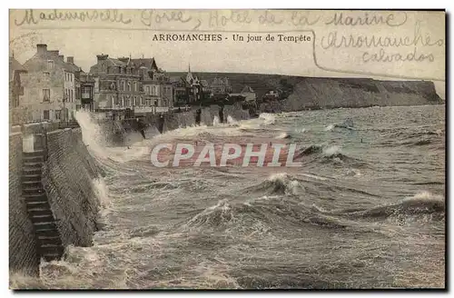 Ansichtskarte AK Arromanches Un Jour de Tempete