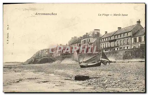 Ansichtskarte AK Arromanches La Plage Maree Basse