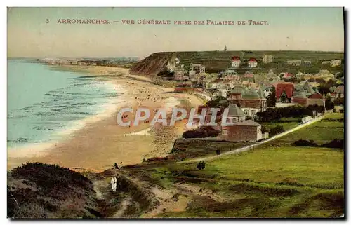 Ansichtskarte AK Arromanches Vue Generale Prise Des Falaises De Tracy