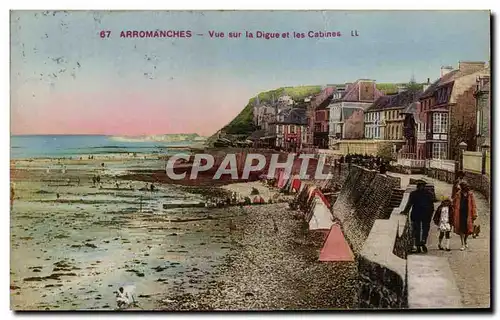 Cartes postales Arromanches Vue Sur la Digue et les Cabines