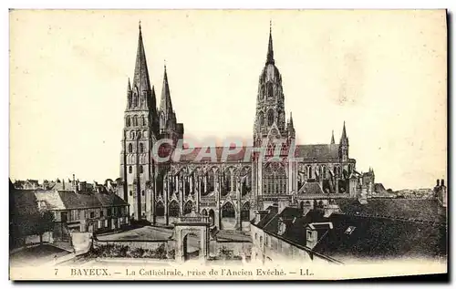 Cartes postales Bayeux La Cathedrale Prise de L Ancien Eveche