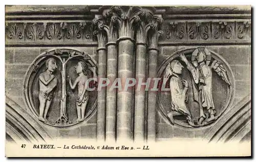 Cartes postales Bayeux La Cathedrale Adam et Eve