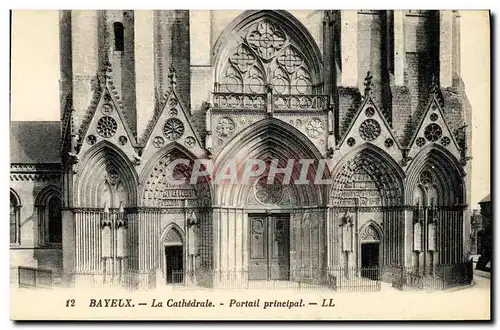 Ansichtskarte AK Bayeux La Cathedrale Portail Principal