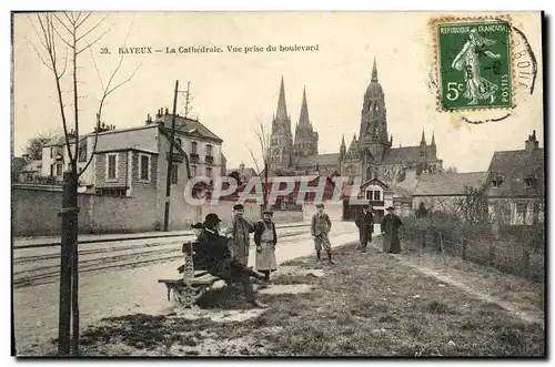 Ansichtskarte AK Bayeux La Cathedrale Vue Prise du Boulevard