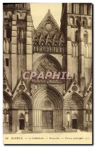 Ansichtskarte AK Bayeux La Cathedrale Ensemble Portail principal