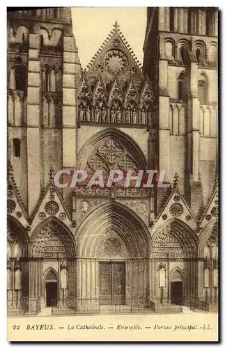 Cartes postales Bayeux La Cathedrale Ensemble Portail principal