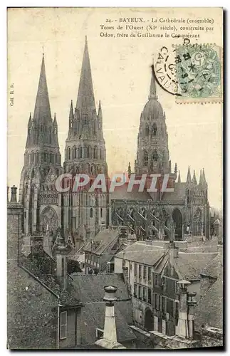 Ansichtskarte AK Bayeux La Cathedrale Tours de L Ouest