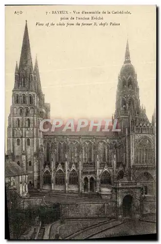 Cartes postales Bayeux Vue d Ensemble de la Cathedrale prise de l ancien eveche