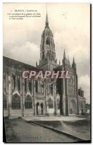 Cartes postales Cathedrale de Bayeux Cote Meridional de la Grande nef Petit porche du doyenne Portail meridional