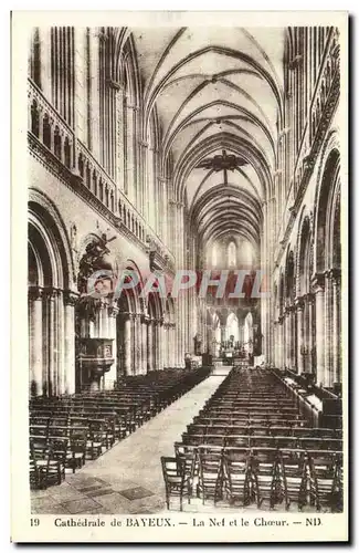 Cartes postales Bayeux Cathedrale La Nef et le Choeur