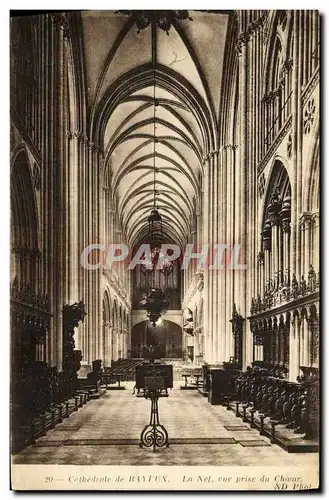 Ansichtskarte AK Bayeux La Cathedrale La nef vue prise du choeur