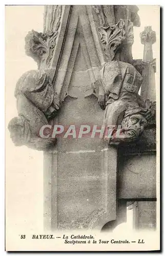 Ansichtskarte AK Bayeux Cathedrale Sculpture a la Tour Centrale