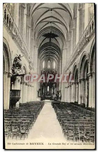 Cartes postales Bayeux Cathedrale de La Grande Nef et Arcade romanes