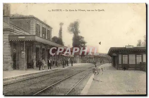 Cartes postales Bayeux La Gare de L Ouest Vue Sur le Quai TOP