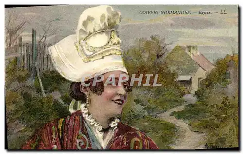 Cartes postales Bayeux Normands Coiffure Folklore Costume Coiffe