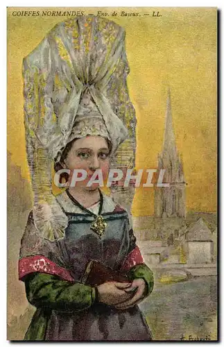 Cartes postales Bayeux Normands Coiffure Folklore Costume Coiffe