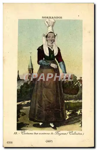 Cartes postales Bayeux Jeune fille 1827 Folklore Costume Coiffe