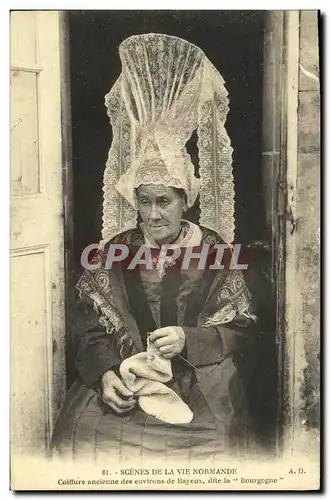 Ansichtskarte AK Bayeux Scenes De La Vie Normande Coiffure ancienne des environs dite la Bourgogne