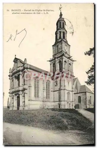 Cartes postales Bayeux Portail de L Eglise St Patrice Clocher