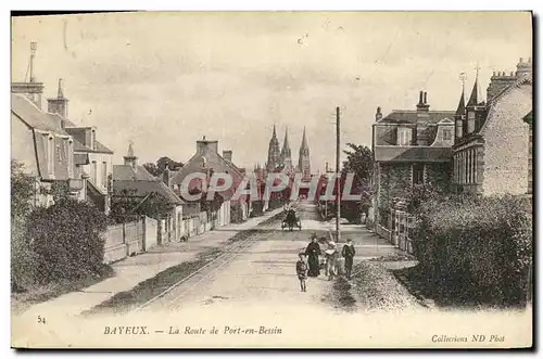 Ansichtskarte AK Bayeux La Route de Port En Bessin