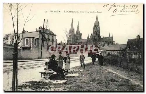 Ansichtskarte AK Bayeux La Cathedrale Vue Prise du Boulevard