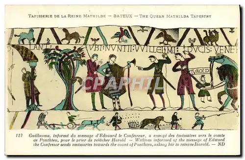 Ansichtskarte AK Bayeux Tapisserie De La Reine Mathilde Guillaume informe du message d Edouard le Confesseur