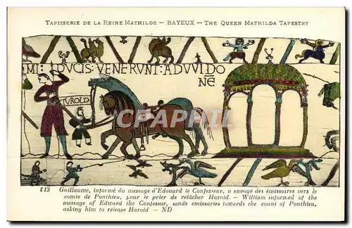 Ansichtskarte AK Bayeux Tapisserie De La Reine Mathilde Guillaume informe du message d Edouard le Confesseur