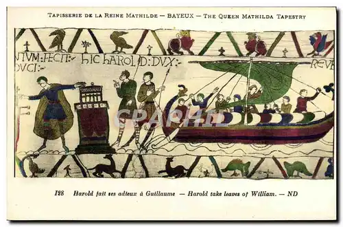 Cartes postales Bayeux Tapisserie De La Reine Mathilde Harold fait ses adieux a Guillaume