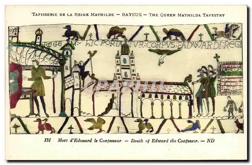 Ansichtskarte AK Bayeux Tapisserie De La Reine Mathilde Mort d Edouard le confesseur