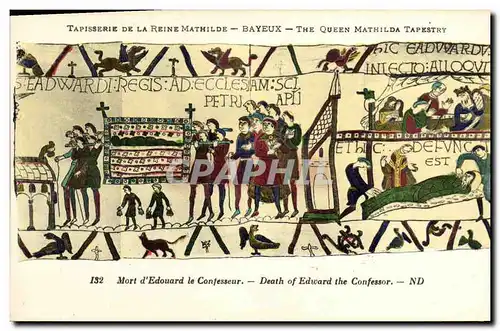 Ansichtskarte AK Bayeux Tapisserie De La Reine Mathilde Edouard parle aux hommes de sa cour