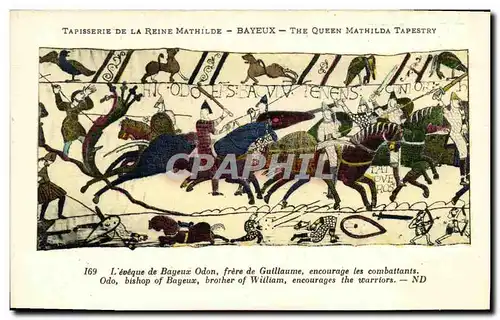 Ansichtskarte AK Bayeux Tapisserie De La Reine Mathilde L eveque de Bayeux Odon frere de Guilluame