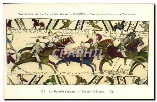 Cartes postales Bayeux Tapisserie De La Reine Mathilde La bataille s engage