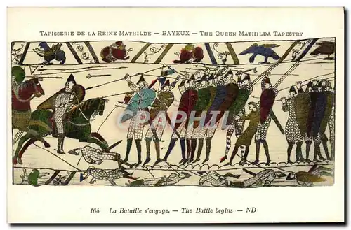 Cartes postales Bayeux Tapisserie De La Reine Mathilde La bataille s engage