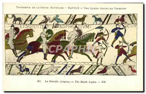 Cartes postales Bayeux Tapisserie De La Reine Mathilde La bataille s engage