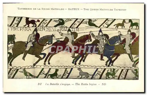 Cartes postales Bayeux Tapisserie De La Reine Mathilde La bataille s engage