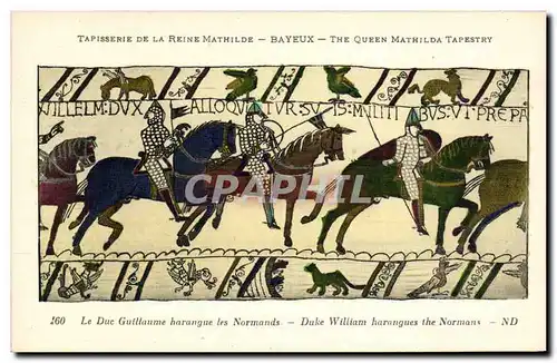 Cartes postales Bayeux Tapisserie De La Reine Mathilde Le duc Guillaume hanrangue les Normands