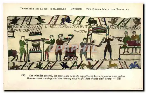 Cartes postales Bayeux Tapisserie De La Reine Mathilde Les viandes cuisent