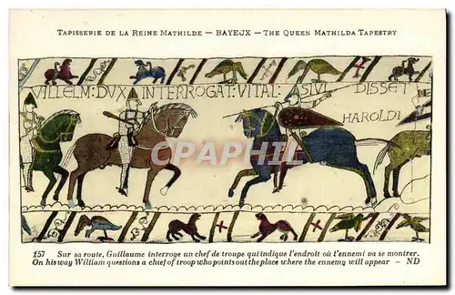 Cartes postales Bayeux Tapisserie De La Reine Mathilde Guillaume interroge un chef de troupe