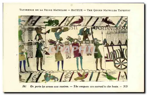 Cartes postales Bayeux Tapisserie De La Reine Mathilde On porte les armes aux navires