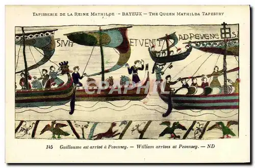 Cartes postales Bayeux Tapisserie De La Reine Mathilde Guillaume est arrive a Pevensey