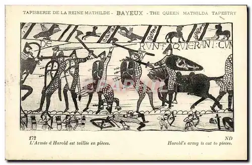 Cartes postales Bayeux Tapisserie De La Reine Mathilde L armee d Harold est taillee en pieces