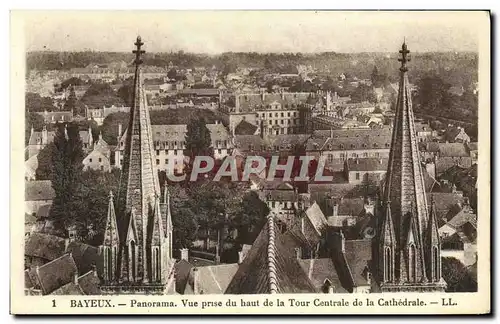 Ansichtskarte AK Bayeux Panorama Vue Prise Du Haut de la Tour centrale de la Cathedrale