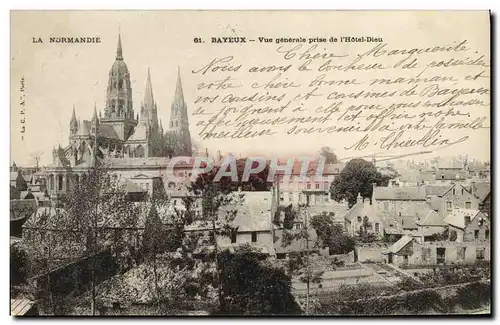 Ansichtskarte AK Bayeux Vue Generale Prise de L Hotel Dieu