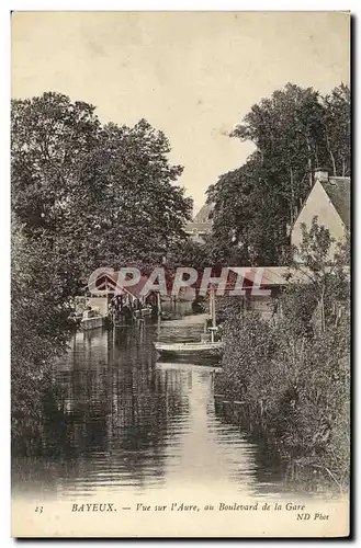 Cartes postales Bayeux Vue sur l Aure au Boulevard de la Gare Lavoir