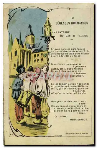 Cartes postales La Lanterne Du Gas de Falaise Fiolklore Costume