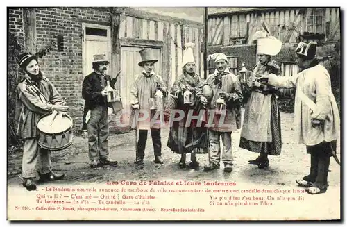 Cartes postales Les Gars de Falaise et leurs lanternes Folklore Costume