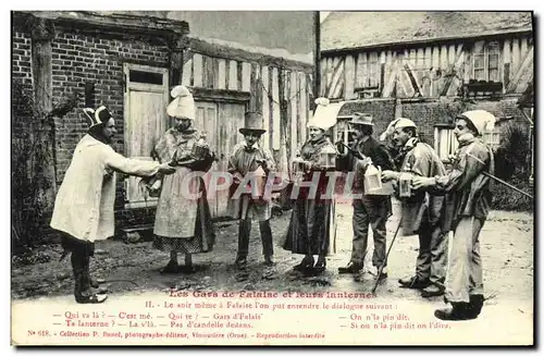 Cartes postales Les Gars de Falaise et leurs lanternes Folklore Costume