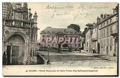 Cartes postales Falaise Portail Renaissance de l Eglise Trinite Place Guillaume le Conquerant