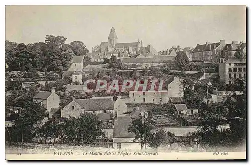 Ansichtskarte AK Falaise Le Moutin Elie et l Eglise Saint Gervais